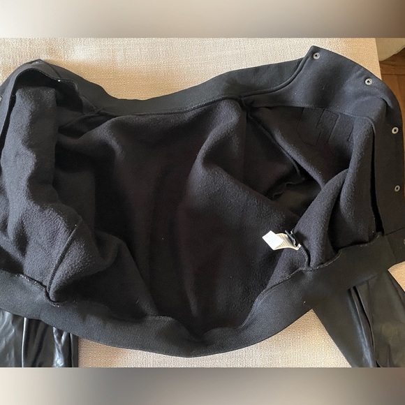 SHEIN Cropped Varsity Style Jacket Black Custom Patch-Work Size M - Picture 10 of 12